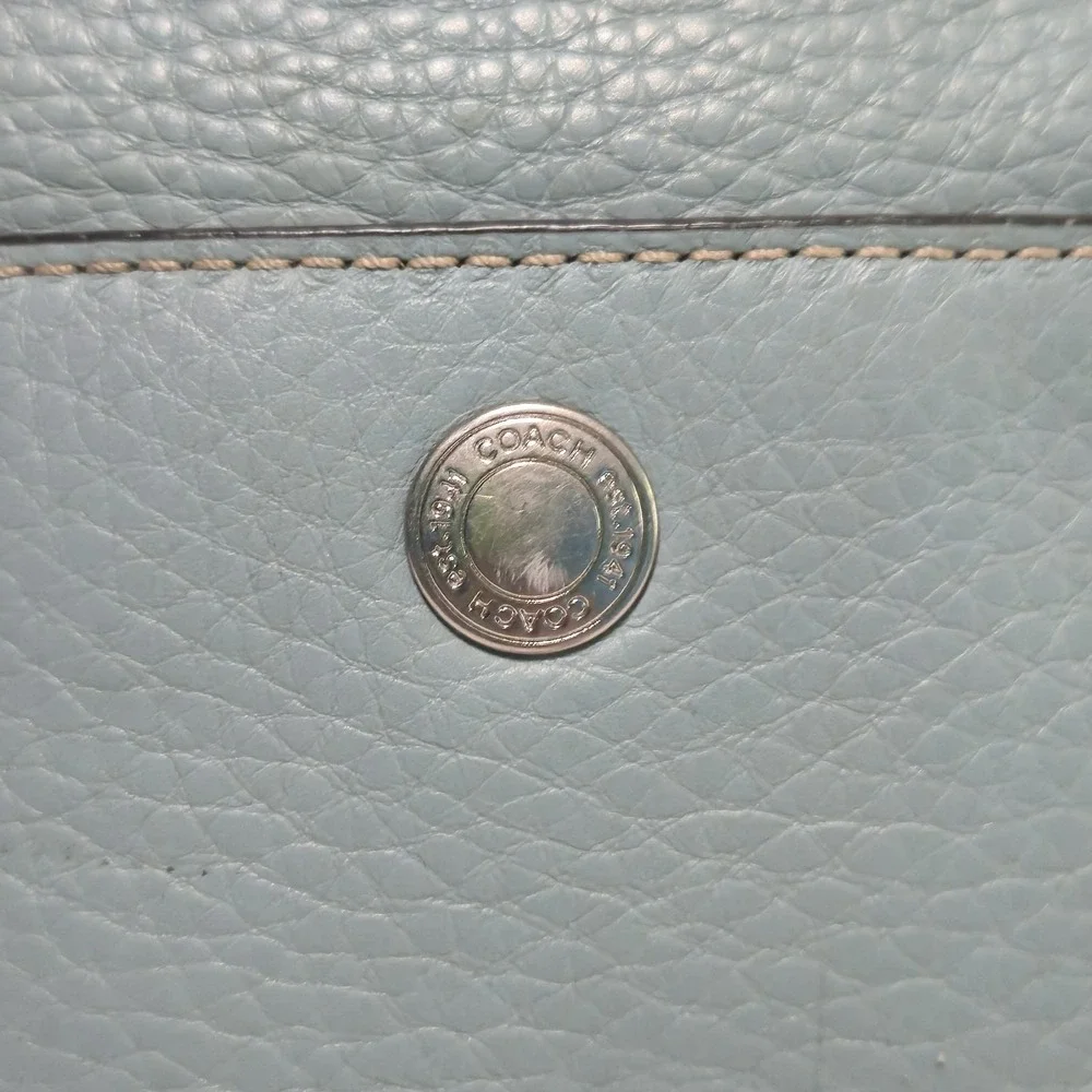 COACH Chelsea Hobo Bag Teal Pebbled Leather Turn Lock Shoulder Purse F12338
